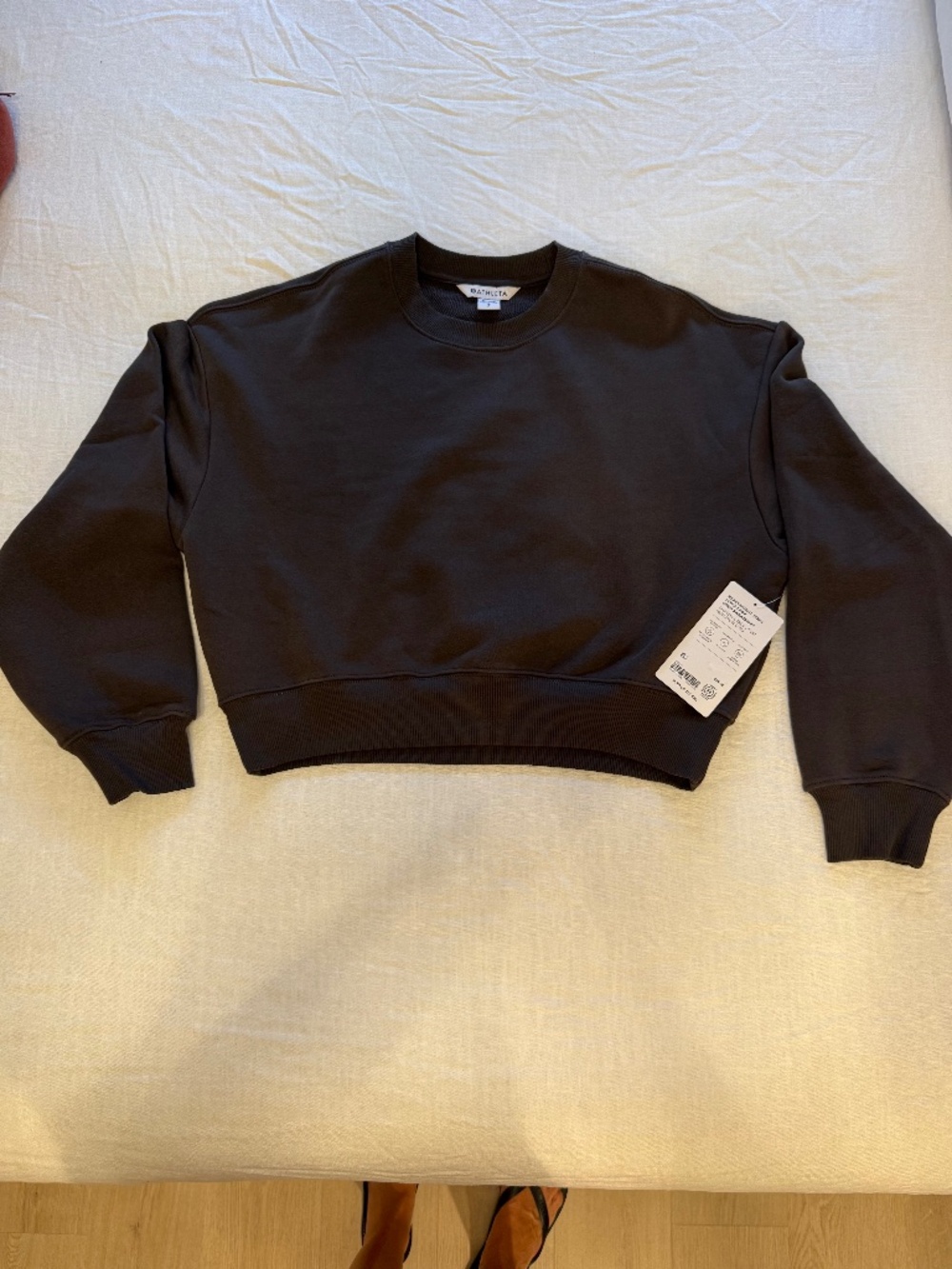 Brand New ATHLETA "Heavyweight Terry Ultra Crop Crew Sweatshirt"  Size Small